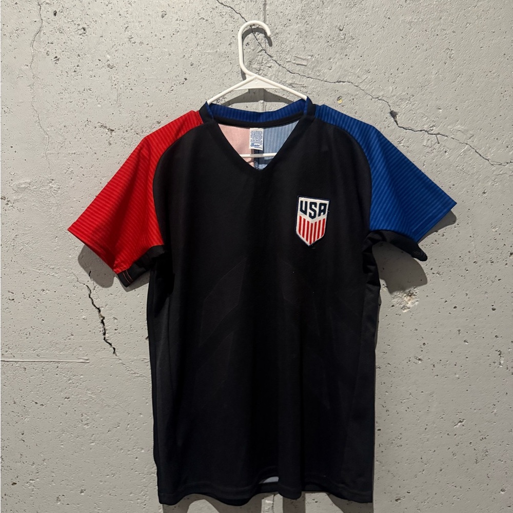 Remini USA Black Jersey with Red and Blue Sleeves